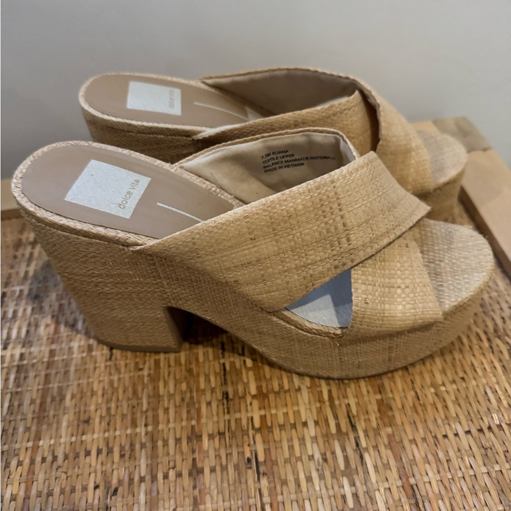 Dolce Vita Natural Woven Wedges